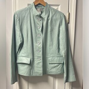 Chadwicks Light Minty Green Leather Jacket very soft NEVER WORN